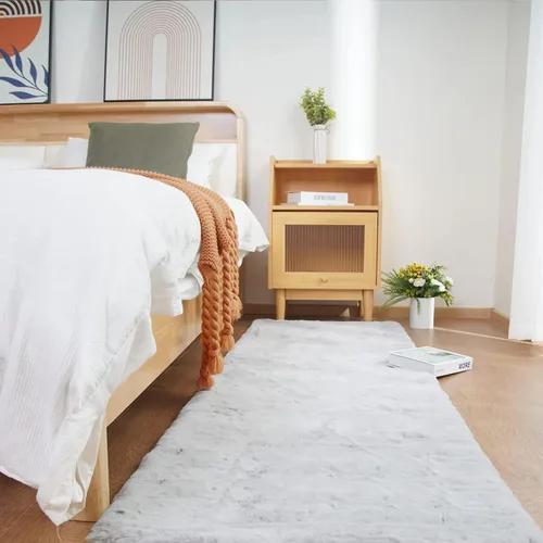 Vista 68 de Ghouse Alfombra ultrasuave de pelo sintético de conejo 2x3, alfombras lavables a máquina para dormitorio, alfombras esponjosas para sala de estar