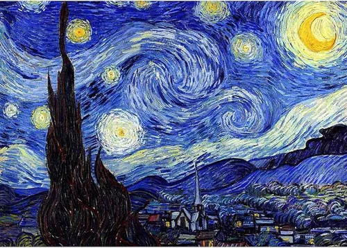 Vista 2 de CafePress Starry Night by Vincent Van Gogh - Neceser grande con cremallera, 12.5 x 8.5 pulgadas, Blanco