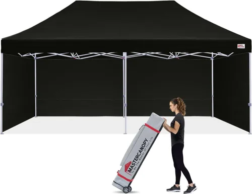 Vista 18 de MASTERCANOPY Carpa Plegable Resistente con Paredes Laterales (10x15, Blanco)