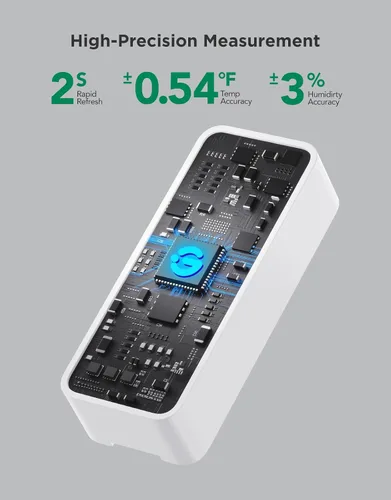 Vista 4 de GoveeLife Termómetro Higrómetro Bluetooth H5110 de 262 pies, Mini Sensor de Temperatura y Humedad con Notificaciones de Aplicación, Exportación
