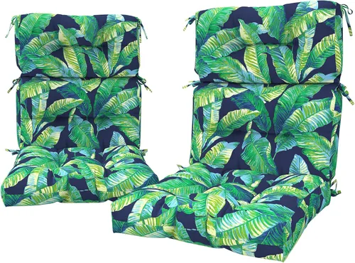 Vista 53 de LVTXIII Paquete de 2 cojines para sillas de respaldo alto para exteriores, 44 x 20 x 4 pulgadas, juego de cojines de patio al aire libre con lazos
