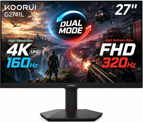 Vista 13 de KOORUI Monitor de juegos de 24 pulgadas 144Hz Full HD 1920 x 1080p IPS ultra delgado con HDMI VGA, sincronización adaptativa, 99% SRGB, VESA