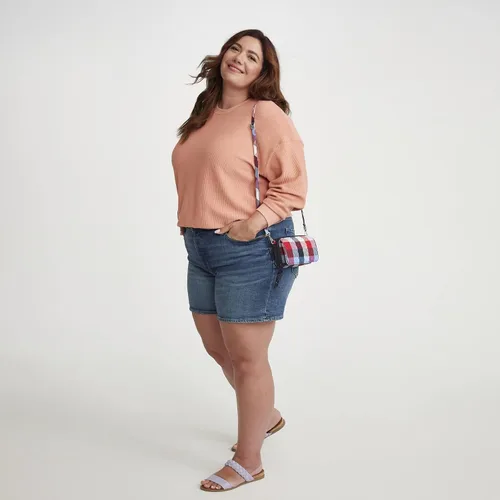 Vista 5 de Bolso cruzado todo en uno de algodón para mujer con protección RFID