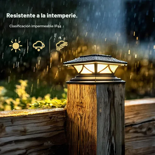 Vista 11 de Paquete de 2 luces solares para postes de madera, impermeables, para postes de madera de 4 x 4, 5 x 5, 6 x 6, luces solares para postes de valla