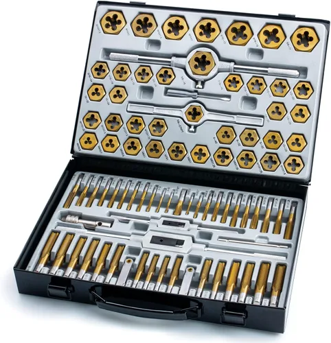 Vista 7 de Juego de 60 piezas de brocas y machos de roscar Master - Incluye tamaños SAE en pulgadas #4 a 1/2” y tamaños métricos M3 a M12, roscas gruesas