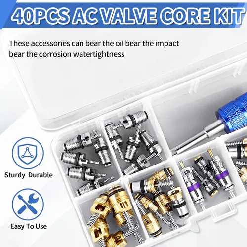 Vista 12 de Kit de reparación de aire acondicionado para automóvil: 270 piezas kit de juntas tóricas de CA y 40 piezas de núcleo de válvula de CA para sistema