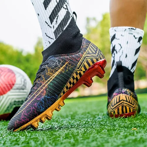 Vista 6 de Zapatos de fútbol para hombre, zapatos de fútbol profesionales, transpirables, atléticos, para exteriores, interiores, TF AG