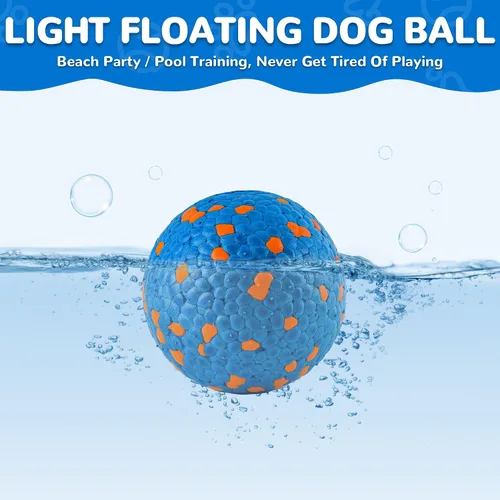 Vista 7 de Farish - Pelotas para perros de alto rebote para masticadores agresivos, juguetes flotantes para perros para buscar agua, pelotas de tenis duraderas