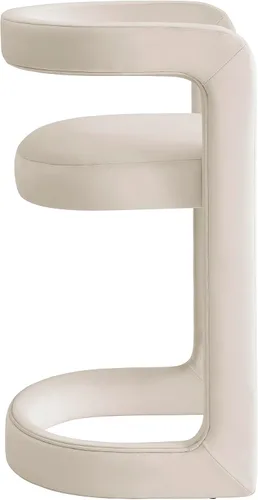 Vista 6 de Modway Winslow Performance - Taburete de terciopelo con reposapiés de acero inoxidable en alabastro