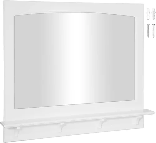 Vista 12 de Design House 541581-WHT - Espejo rectangular de pared con marco de madera tradicional, para sala de estar, dormitorio, baño, 24 pulgadas de alto x