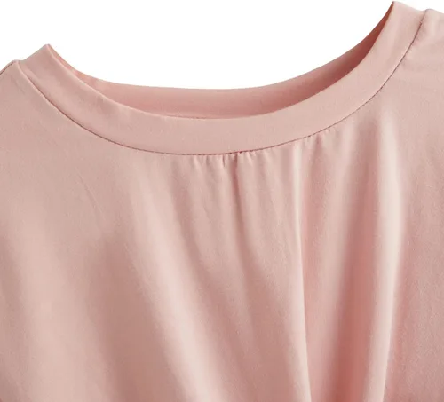 Vista 4 de SweatyRocks - Camiseta corta con nudo al frente de manga corta para mujer