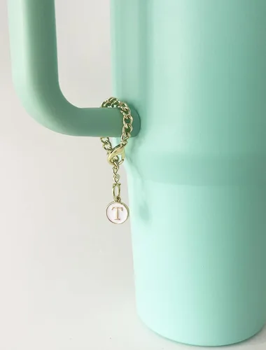 Vista 3 de Stanley Cup - 2 piezas de accesorios de letras con nombre de identificación inicial con mango personalizado para vaso Stanley