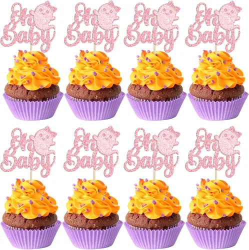 Vista 12 de Ephlyn 24 adornos negros para tartas de Halloween con purpurina fantasma Negro Halloween
