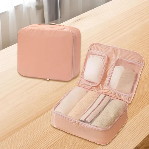 Vista 2 de 3 Pocket Travel Organizers Bag Large Capacity Breathable Meshes Storage for Clothes Underwear Luggage