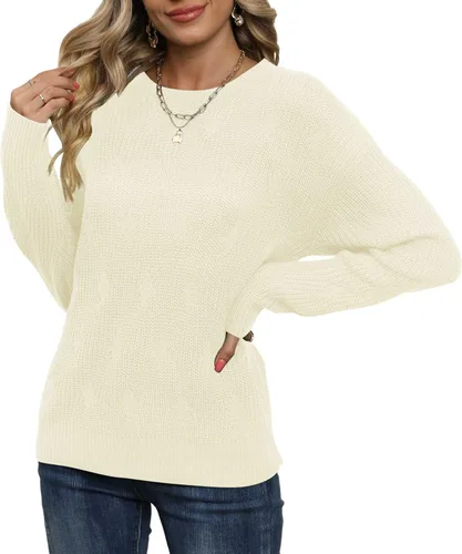 Vista 3 de Jouica Suéter ligero de punto para mujer, suéteres casuales de otoño para mujer