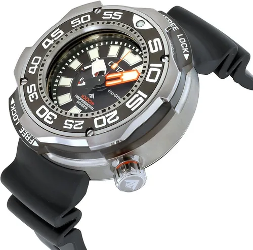 Vista 2 de Citizen Promaster Eco-Drive Movement Reloj para hombre con esfera negra BN7020-17E Negro Buceador