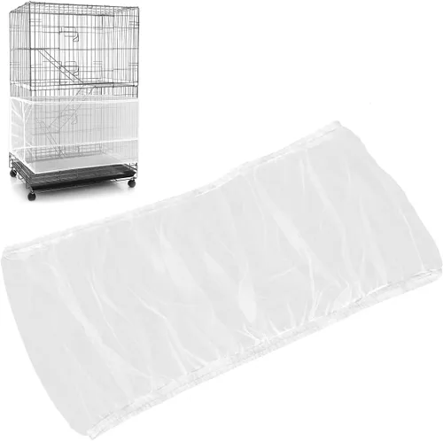 Vista 8 de Jaula Universal para Pájaros con Protector de Semillas, Protector de Malla de Nylon para Captura de Semillas, Protector de Malla de Nylon