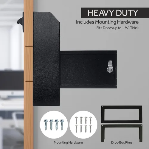 Vista 4 de Durabox Caja Fuerte de Depósito de Buzón a Través de la Puerta 12 x 6 x 15 pulgadas - Buzón de Acero Resistente con Cerradura para Recibir Correo