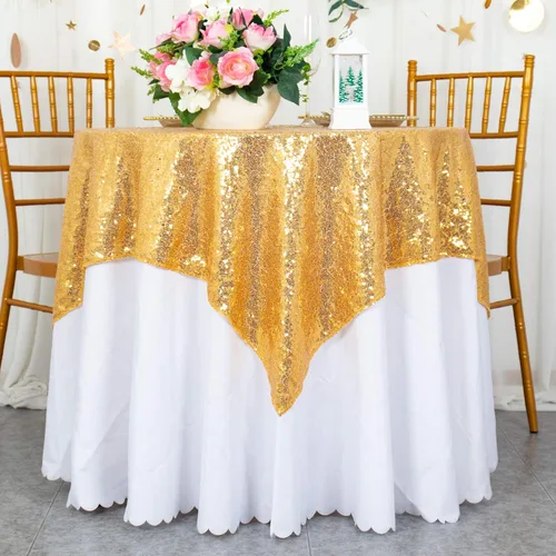 Vista 55 de ShinyBeauty Mantel Cuadrado Pequeño de 36 x 36 Pulgadas Mantel de Lentejuelas Azul Bebé Cubierta de Mesa con Purpurina Superposición Cuadrada