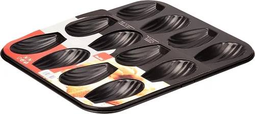 Vista 2 de IBILI Madeleine Pan – 12 tazas antiadherente francés para hornear Hecho en España Molde para pastel Madeleine con forma de concha de 12
