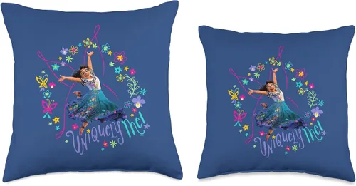 Vista 3 de Disney Encanto Mirabel Uniquely Me - Almohada de mariposa rosa, 16 x 16 pulgadas, multicolor