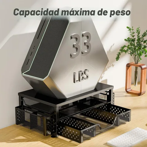 Vista 9 de Simple Trending Organizador de escritorio y accesorios, soporte elevador