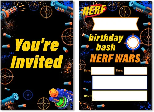 Vista 10 de Soiceu Invitaciones de cumpleaños de piscina para adolescentes neón, para chicos, con sobres, invitación a fiesta de cumpleaños de piscina