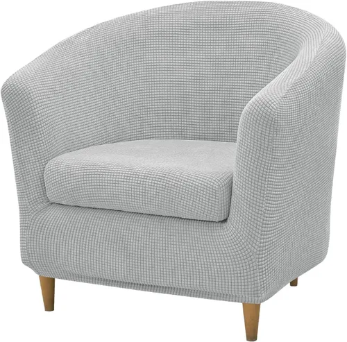 Vista 14 de NILUOH - Funda para silla de club de 2 piezas, funda elástica para silla de bañera redonda, fundas para silla de barril, fundas antideslizantes