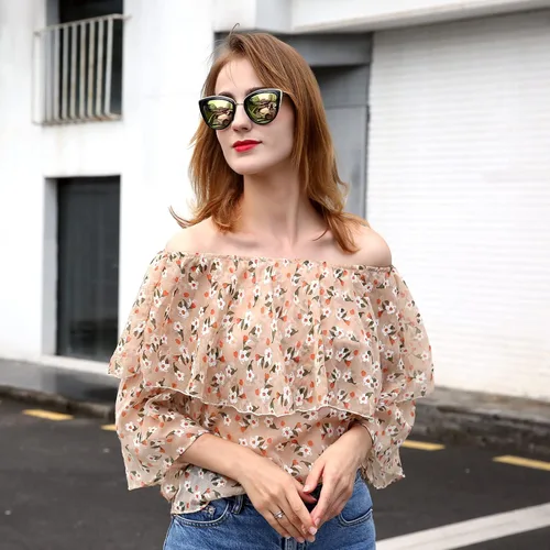 Vista 2 de SKYWAY Oversized Round Sunglasses for Women Cat Eye Sun Glasses Shades for Driving Metal Frame UV400 Protection