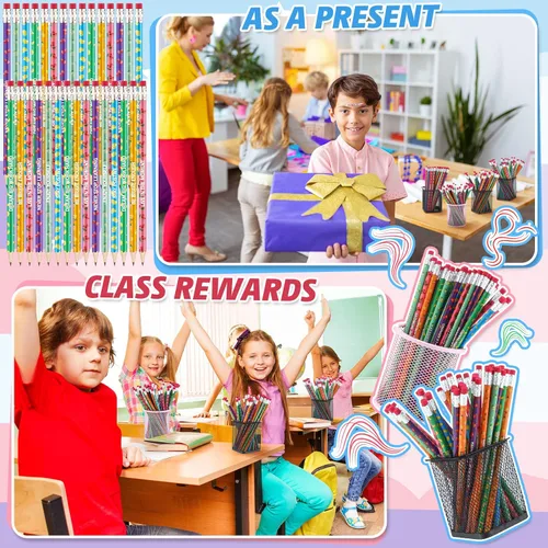Vista 7 de 48 lápices inspiradores con aroma a fruta, lápices de frutas de colores para estudiantes, lápices de grafito motivacionales, bolígrafos cilíndricos