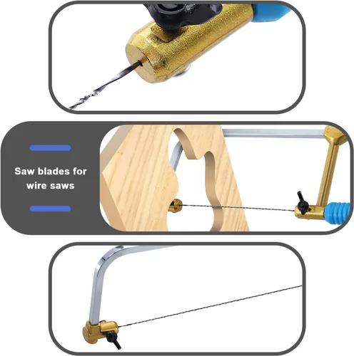 Vista 4 de Create idea Juego de 24 hojas de sierra de desplazamiento con dientes en espiral para cortar madera, plástico, corte de madera, modelado