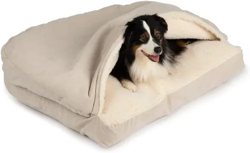 Vista 13 de Snoozer Pet Products Cama de lujo para perros estilo cueva rectangular con microserraje, pequeña, antracita