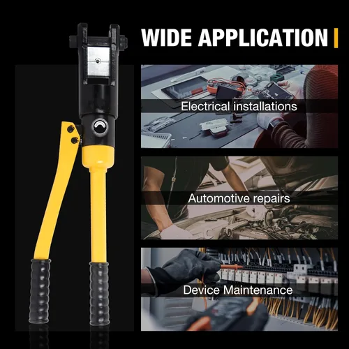 Vista 7 de Herramienta de prensado hidráulico 16T 8AWG-600MCM Herramienta de prensado de cables de 0.87 pulgadas Carrera hidráulica Lug Crimper eléctrico