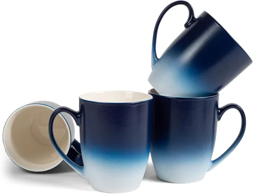Vista 18 de Elanze Designs Magenta blanco dos tonos Ombre mate taza de café de cerámica de 12 onzas Magenta y blanco.