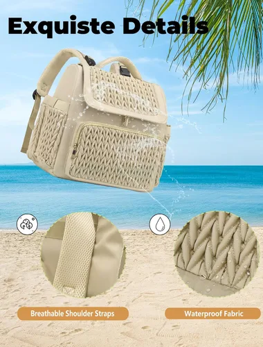 Vista 5 de Awanhe Mochila para pañales, bolsa de bebé con cambiador, bolsa de pañales impermeable de viaje, artículos esenciales para recién nacidos, regalos