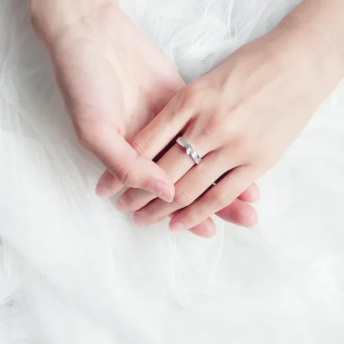 Vista 5 de Anillo de compromiso de plata de ley 925 con forma de corazón para ella, anillo solitario de compromiso de boda, eternidad, aniversario, para mujer