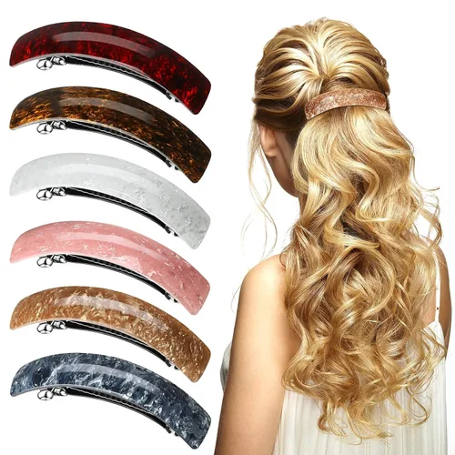 Vista 9 de WILLBOND 6 Piezas Pasadores de Cabello para Mujeres Pasadores Grandes Clips Franceses para Cabello Broche Retro para Regalos de Mamá Accesorios