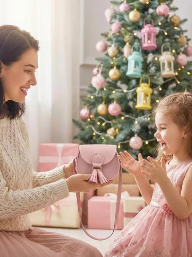 Vista 2 de JUMISEE Mini bolso bandolera con borla para niños y niñas pequeños
