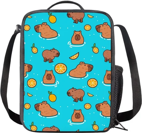 Vista 10 de INSTANTARTS Axolotl - Bolsa de almuerzo para niños, reutilizable, aislada, térmica, bolsa de almuerzo, bolsa de comida para niñas