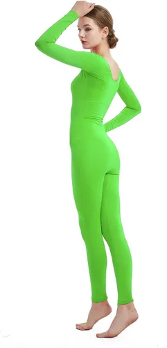 Vista 4 de Mono de manga larga de una pieza para mujer, unitardo Zentai de elastano