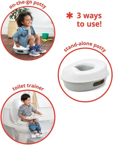 Vista 3 de Skip Hop Go Time - Asiento de orinal 3 en 1 multietapa, color blanco/gris