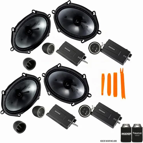 Vista 2 de KICKER 46CSS684 - Dos pares de sistemas de componentes CSS68 de la serie CS de 6x8 pulgadas con tweeters de 0.75 pulgadas, 4 ohmios (2 pares)
