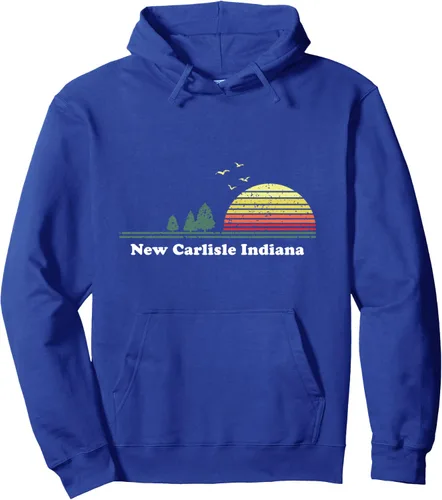 Vista 4 de Sudadera con capucha de estilo vintage de Carlisle, Indiana Sunset Souvenir