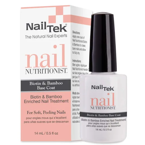 Vista 3 de Nail Tek Tratamiento de uñas 5 en 1 de queratina: fórmula fortalecedora líquida transparente para pelar suavemente las uñas dañadas, ayuda a reparar