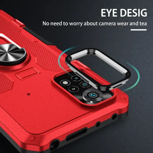 Vista 6 de Compatible con funda para teléfono Xiaomi Poco X4 Pro 5G y protector de pantalla de vidrio templado, soporte de anillo, soporte de soporte