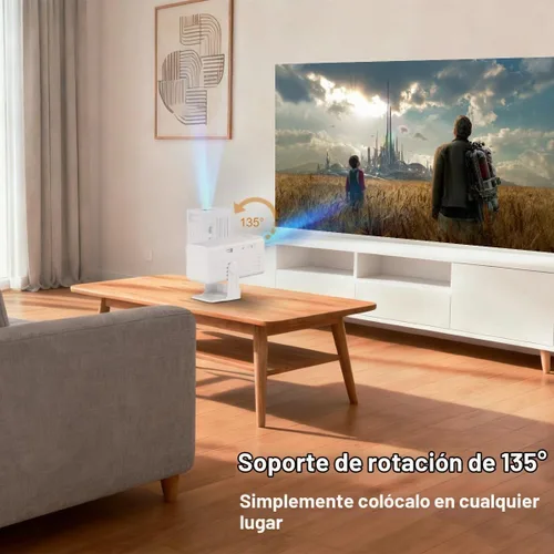 Vista 7 de Mini proyector con WiFi y Bluetooth, proyector inteligente compatible con 1080P con aplicaciones integradas, proyector de películas para exteriores