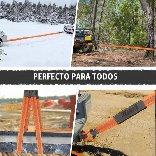 Vista 8 de Correas de eslinga de elevación súper resistentes de 3"x10 pies, capacidad de carga de rotura de 25000 libras, eslinga de elevación para trabajo