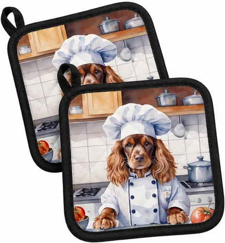 Vista 87 de Caroline's Treasures Coton de Tulear El Chef Par de Agarraderas de Ollas de Cocina Resistentes al Calor Juegos de Agarraderas de Ollas Almohadillas