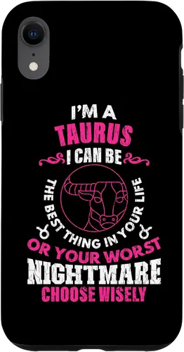 Vista 24 de Funda gráfica para iPhone 13 Pro Max con signo zodiacal divertido soy un tauro