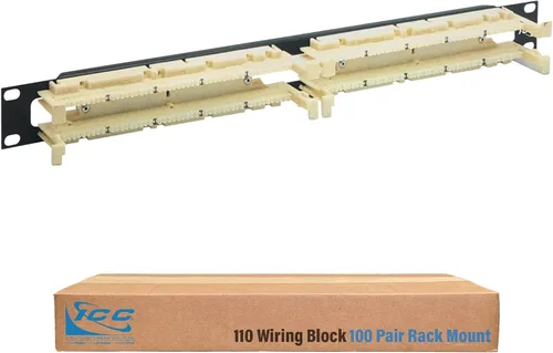 Vista 12 de ICC 110 pies de bloque de cableado para 100 pares de bloques de cableado 110, soportes de soporte de montaje en pared, 1 par